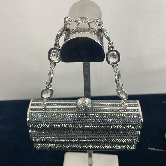 Judith Leiber Gun Metal Minaudiere Bag - Picture 3 of 9